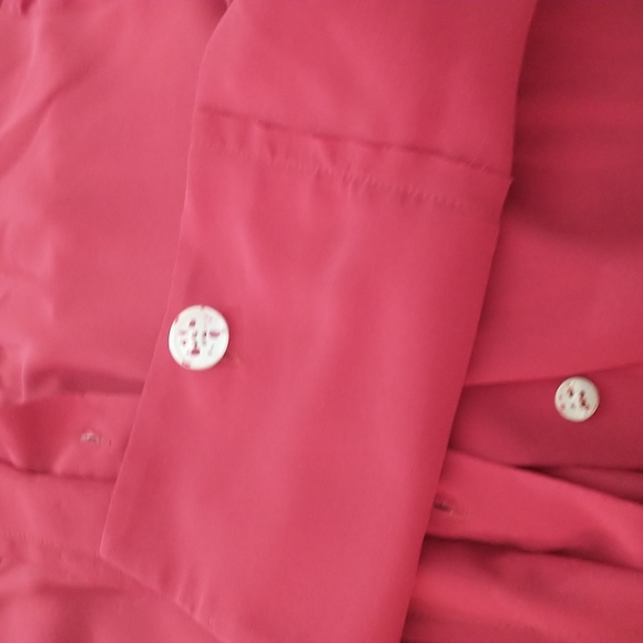 Arias 100%silk red blouse size small - Picture 5 of 12